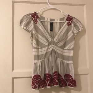 Anthropologie embroidered top